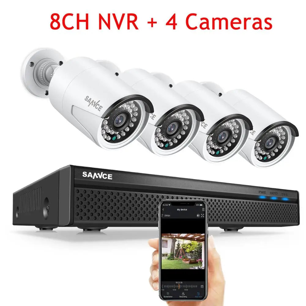SANNCE 5MP POE Video Surveillance System Set 8CH 8MP NVR System CCTV Security Outdoor 5MP IP Cameras Surveillance Kit