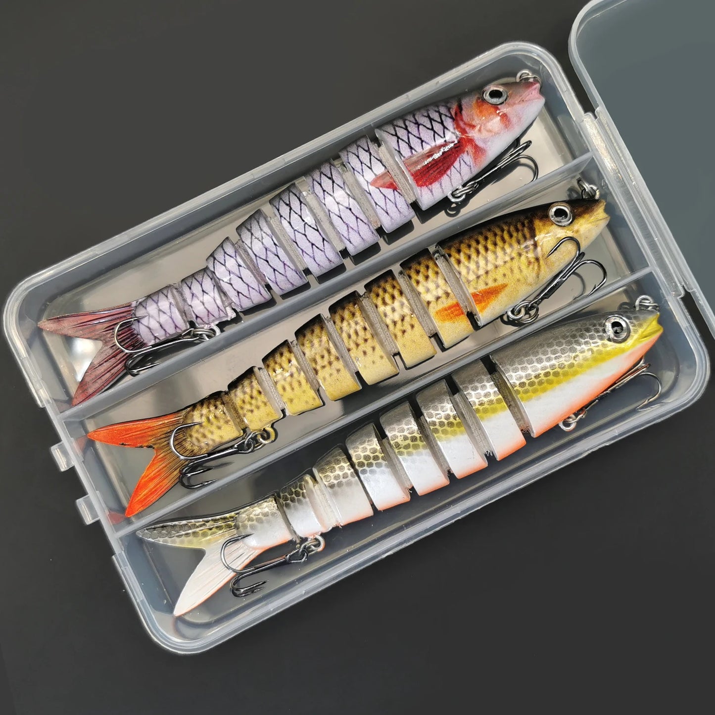 ANFS 3pcs Multi Jointed Swimbaits Fishing Lures for Bass Trout Perch Slow Sinking Lifelike Fishing Lure Kit Swimming Lures Freshwater Saltwater