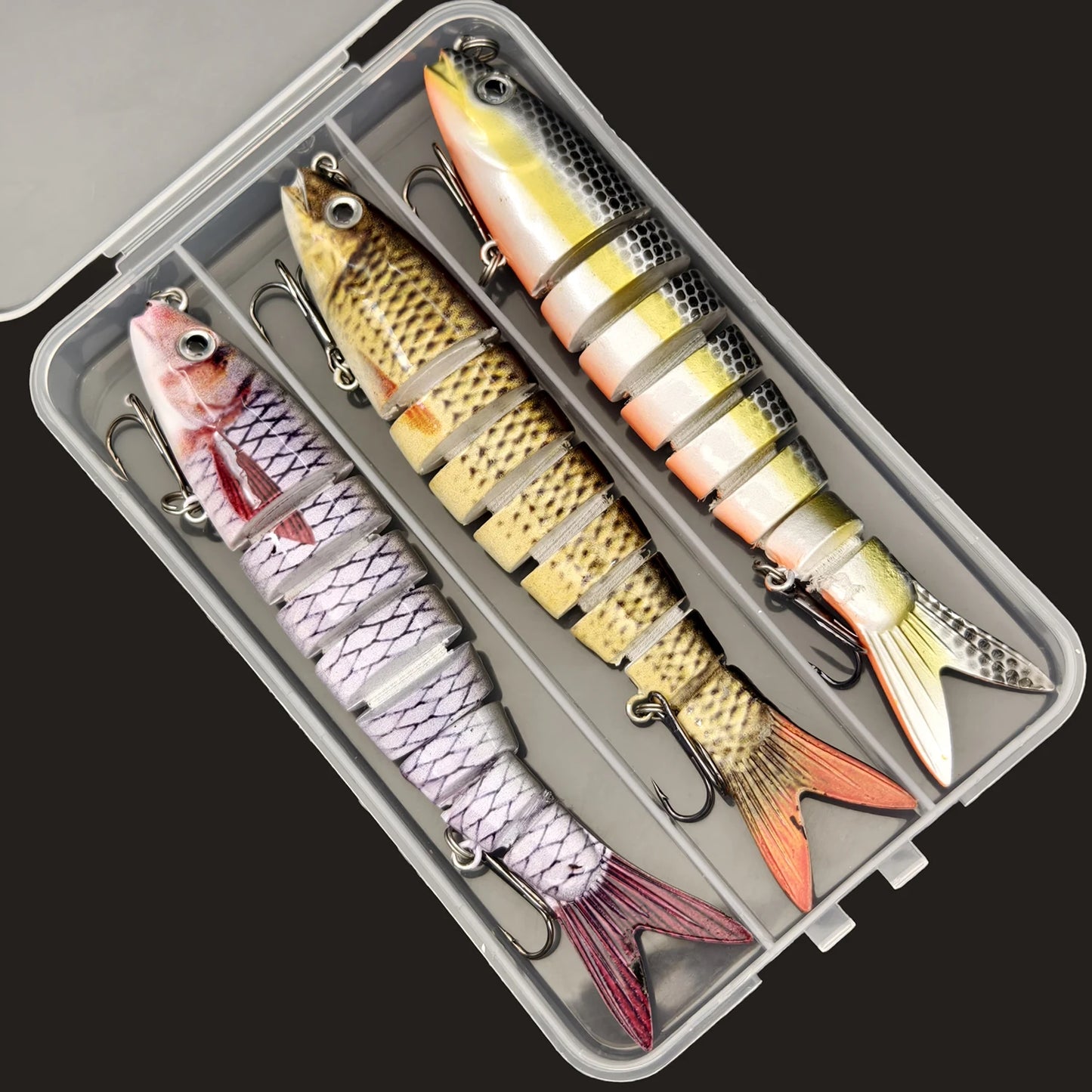 ANFS 3pcs Multi Jointed Swimbaits Fishing Lures for Bass Trout Perch Slow Sinking Lifelike Fishing Lure Kit Swimming Lures Freshwater Saltwater