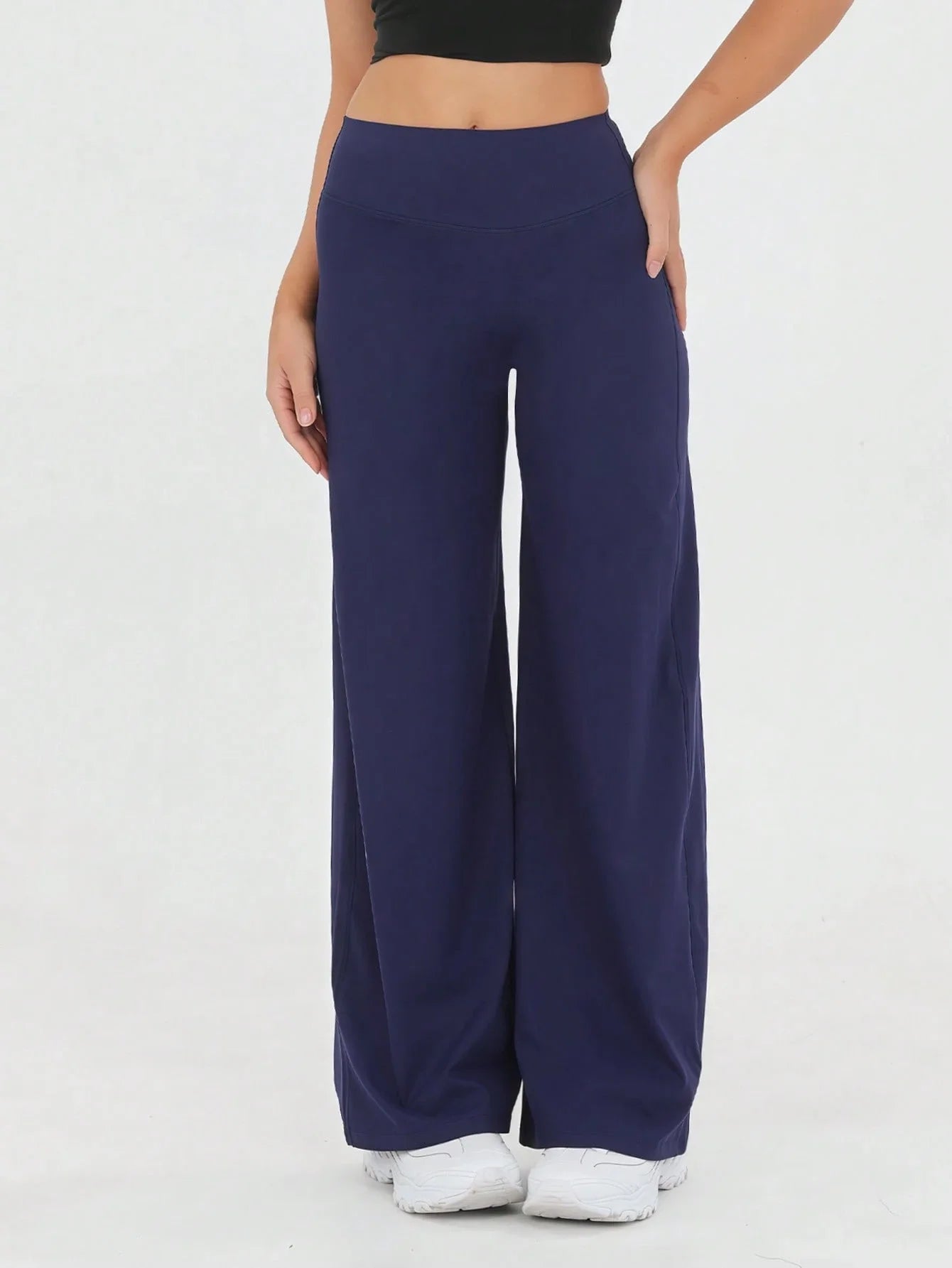 Womens High Waist Wide Leg Flare Pants Casual Sport Leggings
