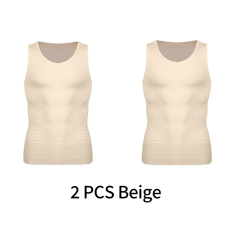 Men Compression Vest Sleeveless Shapewear Slimming Body Shaper Shirt Gym Workout Corset Tummy Control Tank Top Abs Abdomen