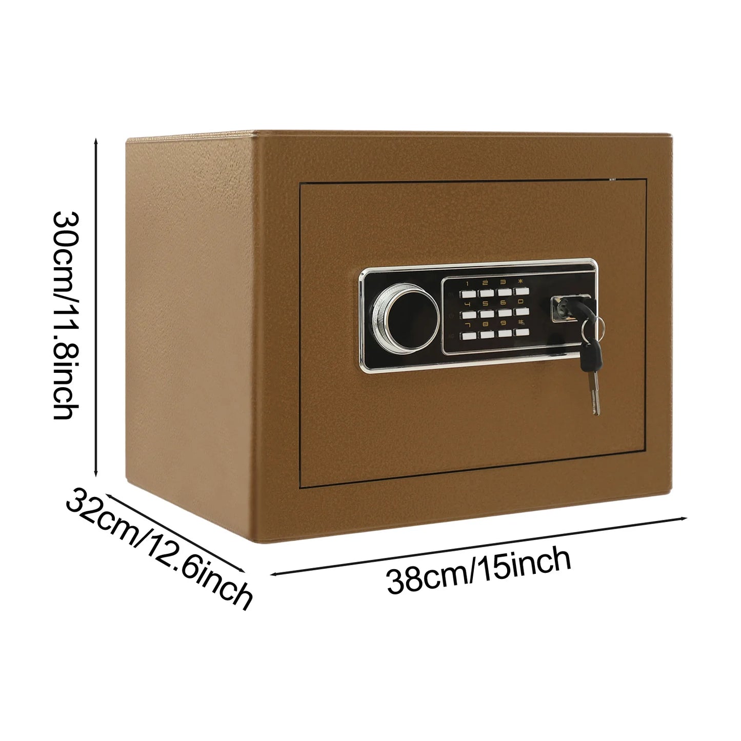 Digital Home Safe Box Electronic Lock Steel Security Safe with Alarm LED Light Wall Mount for Cash Jewelry Documents